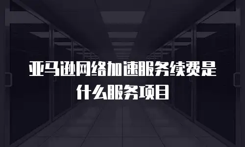 亚马逊网络加速服务续费是什么服务项目