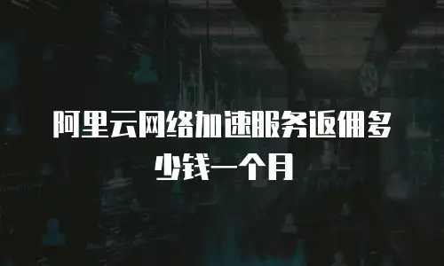 阿里云网络加速服务返佣多少钱一个月