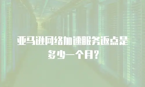 亚马逊网络加速服务返点是多少一个月？