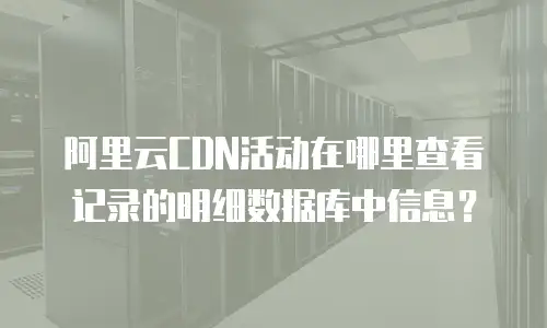 阿里云CDN活动在哪里查看记录的明细数据库中信息？