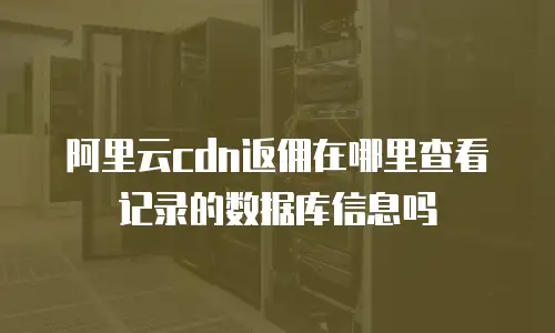 阿里云cdn返佣在哪里查看记录的数据库信息吗