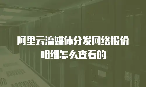 阿里云流媒体分发网络报价明细怎么查看的