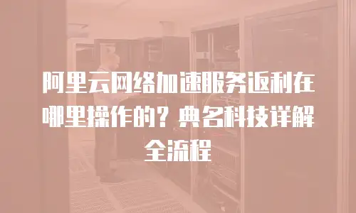 阿里云网络加速服务返利在哪里操作的？典名科技详解全流程