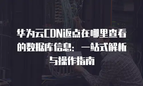 华为云CDN返点在哪里查看的数据库信息：一站式解析与操作指南