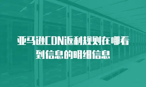 亚马逊CDN返利规则在哪看到信息的明细信息