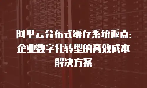 阿里云分布式缓存系统返点：企业数字化转型的高效成本解决方案