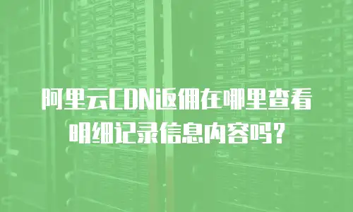 阿里云CDN返佣在哪里查看明细记录信息内容吗？