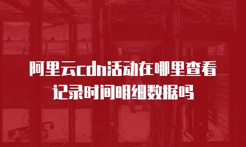 阿里云cdn活动在哪里查看记录时间明细数据吗