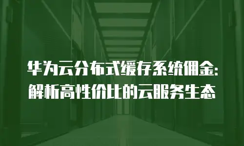 华为云分布式缓存系统佣金：解析高性价比的云服务生态