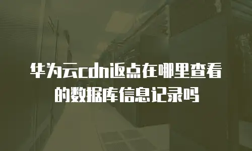 华为云cdn返点在哪里查看的数据库信息记录吗