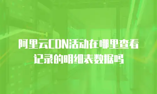 阿里云CDN活动在哪里查看记录的明细表数据吗