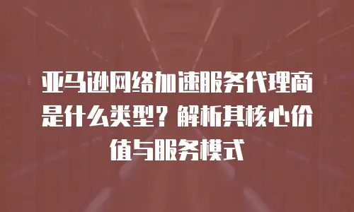 亚马逊网络加速服务代理商是什么类型？解析其核心价值与服务模式