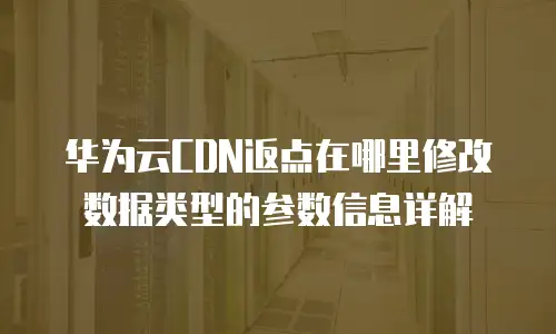 华为云CDN返点在哪里修改数据类型的参数信息详解