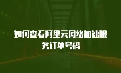 如何查看阿里云网络加速服务订单号码