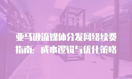 亚马逊流媒体分发网络续费指南：成本逻辑与优化策略