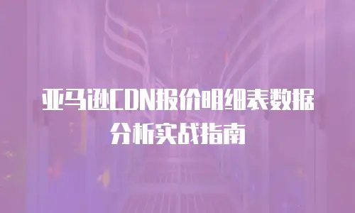 亚马逊CDN报价明细表数据分析实战指南