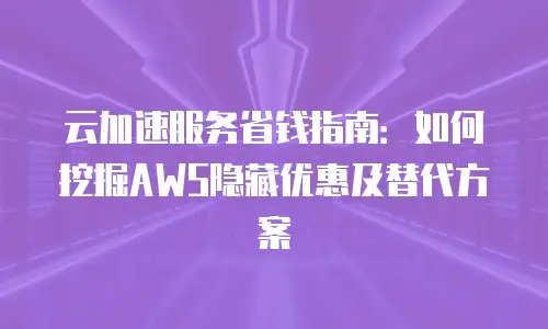 云加速服务省钱指南：如何挖掘AWS隐藏优惠及替代方案