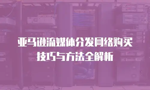亚马逊流媒体分发网络购买技巧与方法全解析