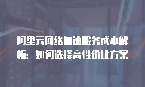 阿里云网络加速服务成本解析：如何选择高性价比方案
