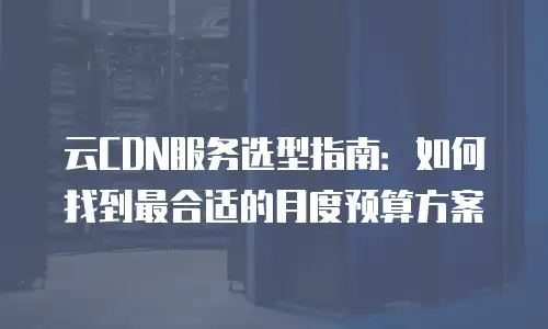 云CDN服务选型指南：如何找到最合适的月度预算方案