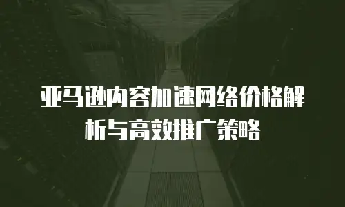 亚马逊内容加速网络价格解析与高效推广策略