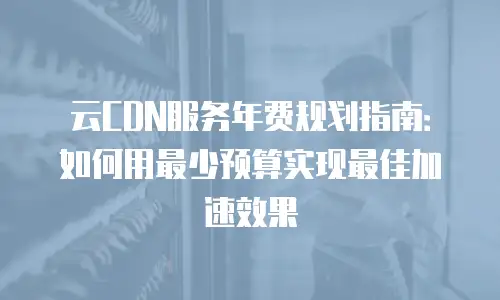 云CDN服务年费规划指南：如何用最少预算实现最佳加速效果