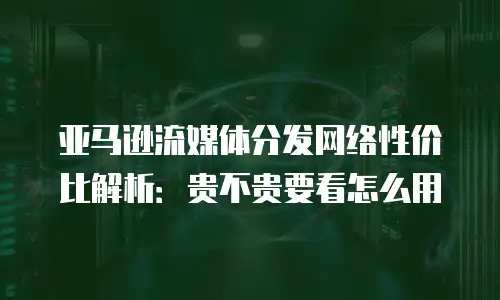 亚马逊流媒体分发网络性价比解析：贵不贵要看怎么用