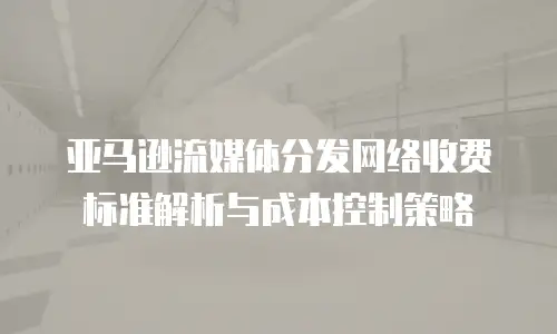 亚马逊流媒体分发网络收费标准解析与成本控制策略