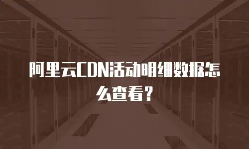 阿里云CDN活动明细数据怎么查看？