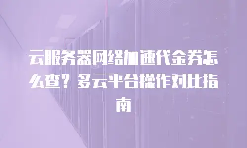 云服务器网络加速代金券怎么查？多云平台操作对比指南