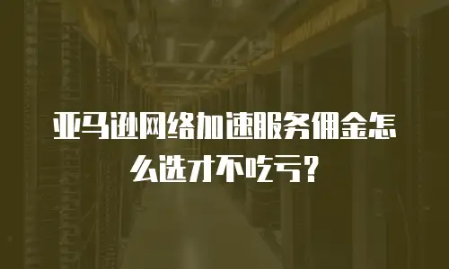 亚马逊网络加速服务佣金怎么选才不吃亏？