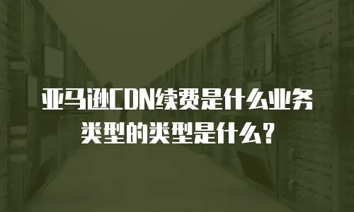 亚马逊CDN续费是什么业务类型的类型是什么？