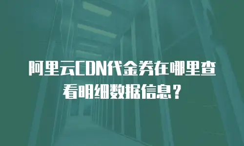 阿里云CDN代金券在哪里查看明细数据信息？