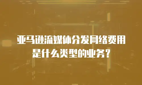 亚马逊流媒体分发网络费用是什么类型的业务？