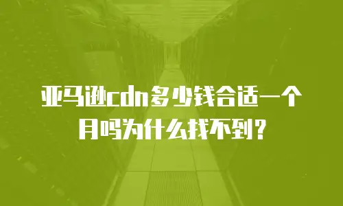 亚马逊cdn多少钱合适一个月吗为什么找不到？