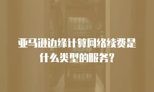 亚马逊边缘计算网络续费是什么类型的服务？