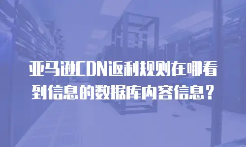 亚马逊CDN返利规则在哪看到信息的数据库内容信息？