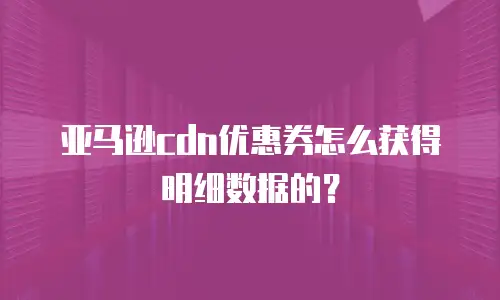 亚马逊cdn优惠券怎么获得明细数据的？