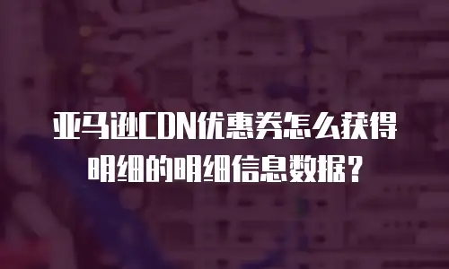 亚马逊CDN优惠券怎么获得明细的明细信息数据？