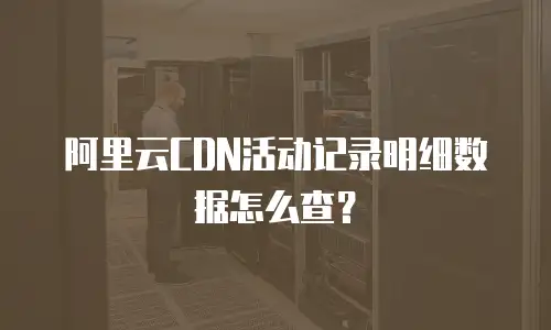 阿里云CDN活动记录明细数据怎么查？