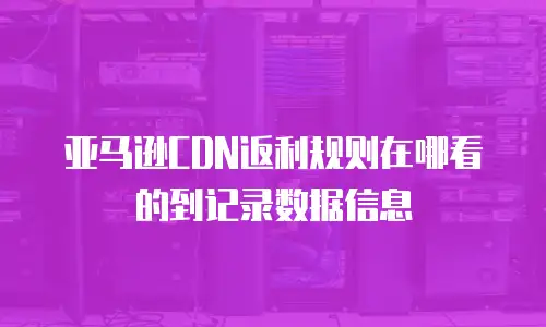 亚马逊CDN返利规则在哪看的到记录数据信息