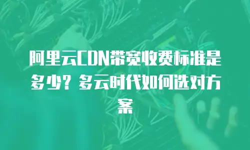 阿里云CDN带宽收费标准是多少？多云时代如何选对方案