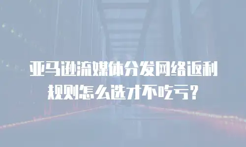 亚马逊流媒体分发网络返利规则怎么选才不吃亏？