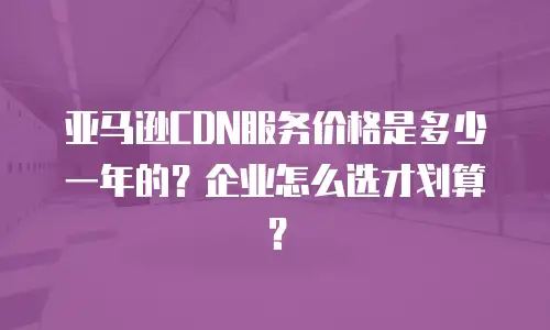 亚马逊CDN服务价格是多少一年的？企业怎么选才划算？