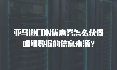 亚马逊CDN优惠券怎么获得明细数据的信息来源？