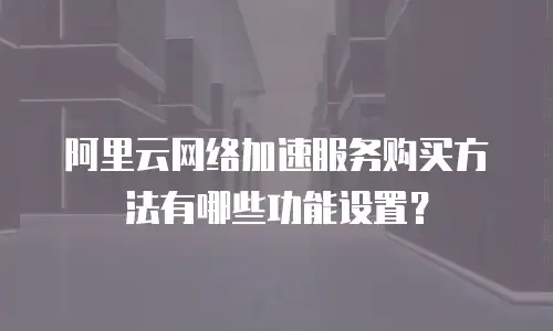 阿里云网络加速服务购买方法有哪些功能设置？