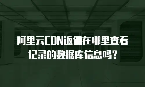 阿里云CDN返佣在哪里查看记录的数据库信息吗？