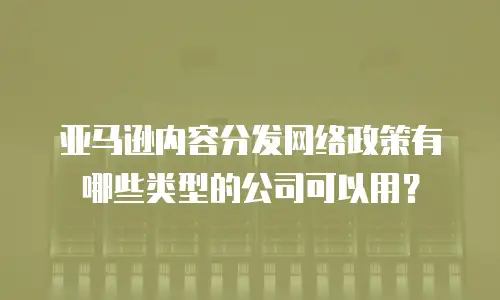 亚马逊内容分发网络政策有哪些类型的公司可以用？