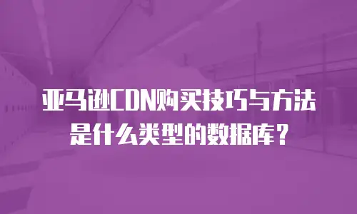 亚马逊CDN购买技巧与方法是什么类型的数据库？