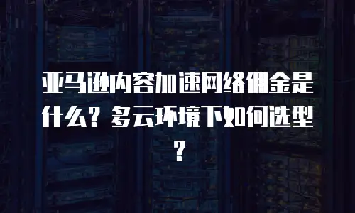 亚马逊内容加速网络佣金是什么？多云环境下如何选型？